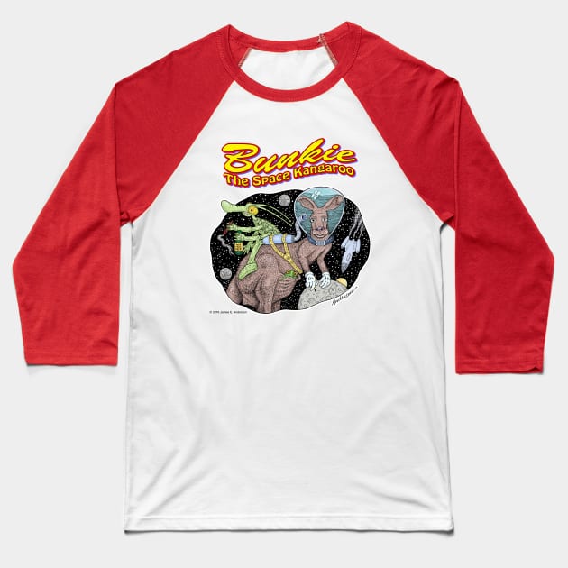 Bunkie The Space Kangaroo Baseball T-Shirt by JEAndersonArt